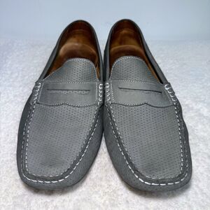 1901 Hollow Genuine Leather Suede Vamp Round Toe Flexible Driving Loafer Sz 12M